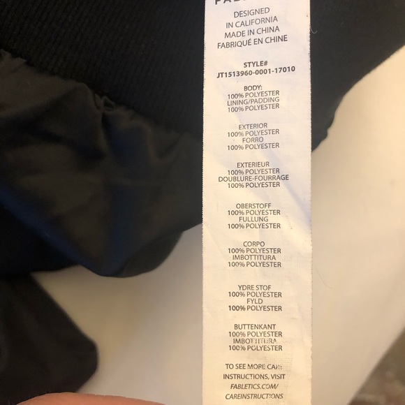 Fabletics Black baseball bomber style jacket - Picture 7 of 8